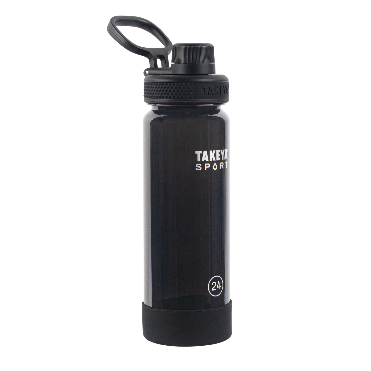 tritan-sport-water-bottle-with-spout-lid-e9 51664-TKS-Tritan-Spout-24-GrandSlamBlack-frontangle.png