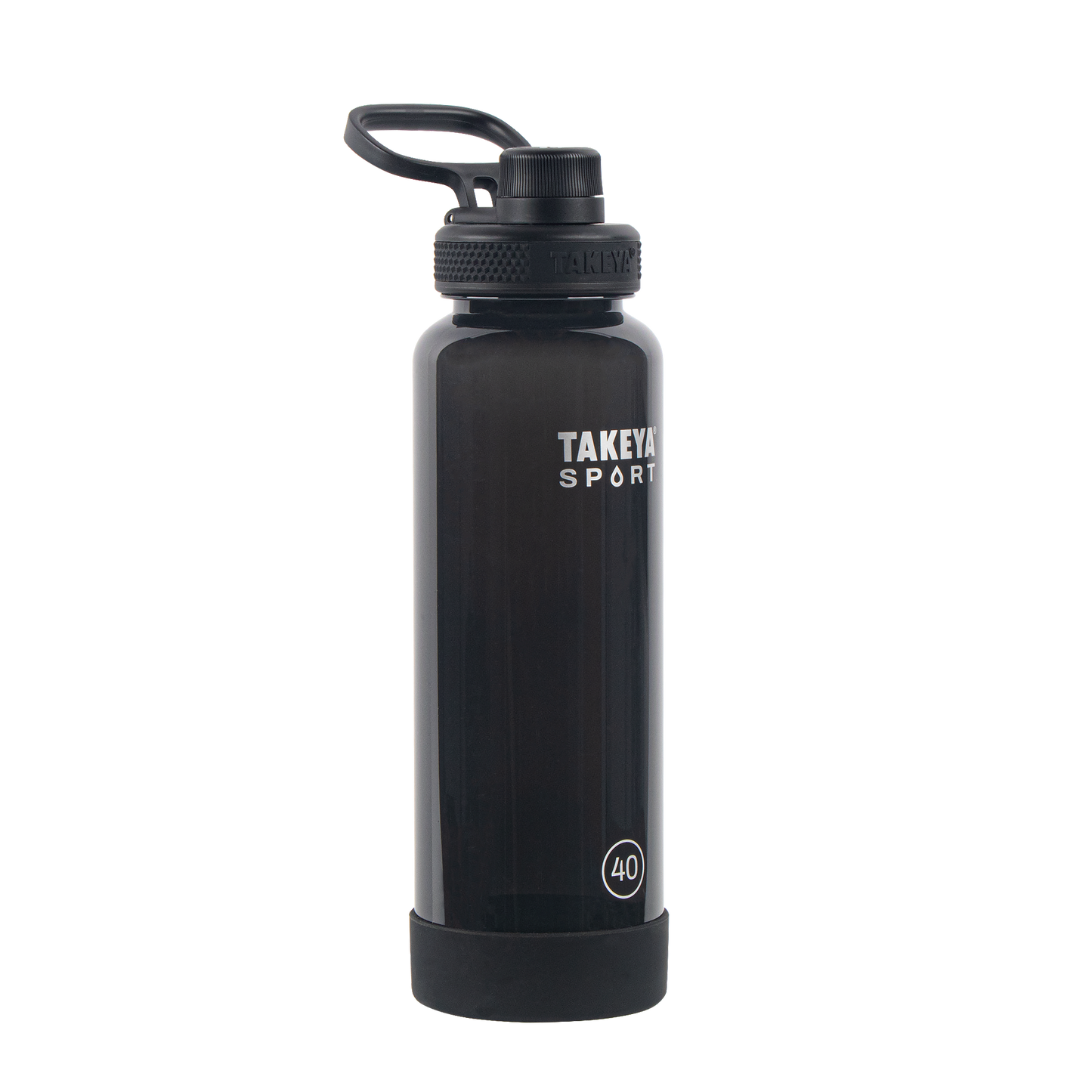tritan-sport-water-bottle-with-spout-lid-e9 52023-TKS-Tritan-Spout-40-GrandSlamBlack-frontangle.png